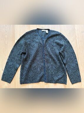 Orvis fair isle Nordic knit cardigan wool blend - XL